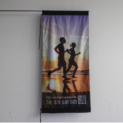 China 75x100cm logo printing flying banner outdoor street flag promotion advertising flag street banner customized sizes for sale