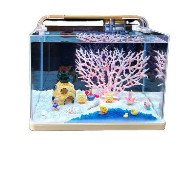 China Sunsun Sustainable Open Hot Bending Table Top Family Fish Tank for sale