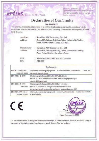 CE - Shenzhen Atc Technology Co., Ltd.