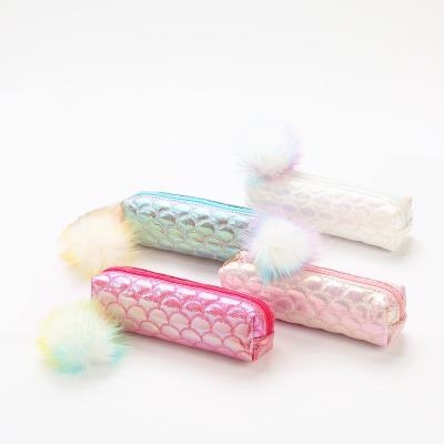 China New European and American style Ermaid color hair ball student sequin pencil case lady mermaid sequin for sale