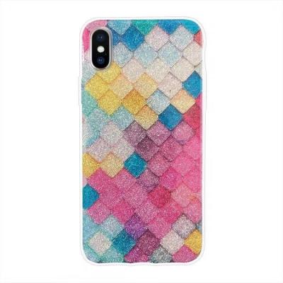 China Simple Design Star Phone Case Glitter Bling Sequin Epoxy Clear Cell Phone Cell Phone Case Cover Perfect Fit for sale