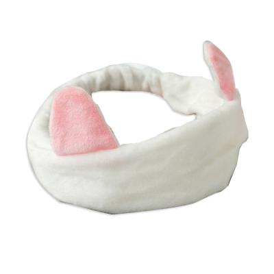 China Supplier Pink Fashionable Cat Ears Plush Headband Ladies Professional Makeup Headband for sale