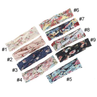 China European and American hair style daily life accessories for spring boho headband printed cross headband children hair band for sale