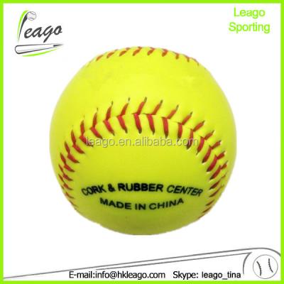 China soft core 7P soft stree baseball in yellow synthetic leather for sale