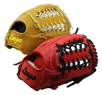 China Resistance 12inch Tennessee Whip Leather Leather Baseball Glove Taiwan Red Color Lace Baseball Gloves Manufacturers for sale