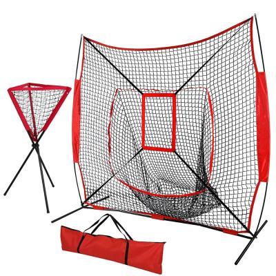 China Durable Baseball Practice Hitting Throwing Net with Strike Zone Target and Arc Frame Net with Ball Cart Batting Soft Toss Training Set for sale