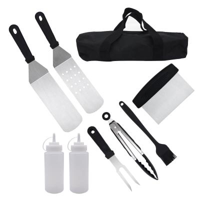 China Easily Cleaned Hot Selling 9 Accessories Set, Flat Surface Griddle Accessories, PCS BBQ Griddle Set of BBQ Griddle Accessories with Carry Bag for sale