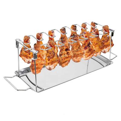 China New Design Easily Cleaned Portable Stainless Steel BBQ Grill Rack For Chicken Wing Grill Rack With Chicken Leg Grill Rack for sale