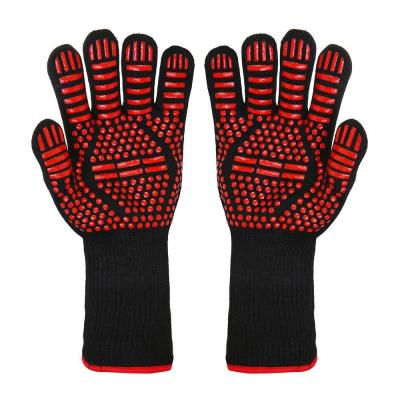 China Amazon Hot Selling Oven Mitt Heat Resistant Easily Cleaned Heat Resistant Grill Glove Heatproof for Kitchen BBQ Glove for sale