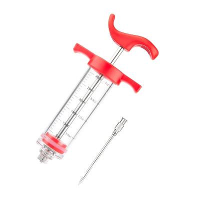 China Easily Cleaned Plastic BBQ Marinade Syringe Meat Injector Seasoning Turkey Needle BBQ Sauce Syringe for sale