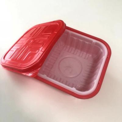 China High Quality PP Material Square Base And Lid Box Double Bubble Self-heating Lunch Box for sale