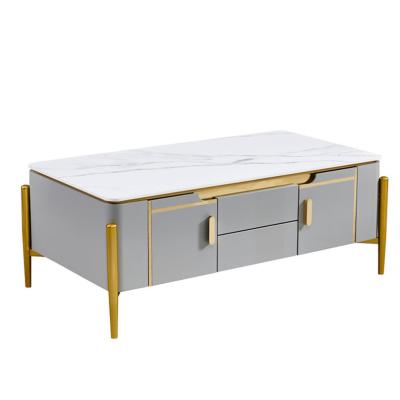 China Modern Wood Modern Elegant White Marble Coffee Table Furniture Living Room Center Table for sale