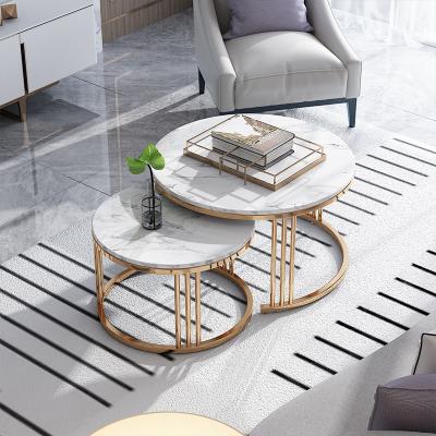 China Modern simple living room furniture round marble table side table living room coffee table for sale