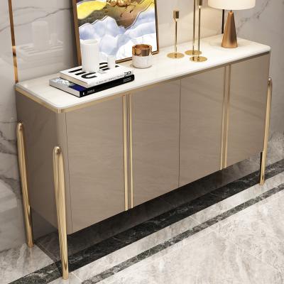 China New Nordic Modern Style Living Room Wooden Cabinet Stand Up TV Stand Living Room Marble Top Sideboard for sale