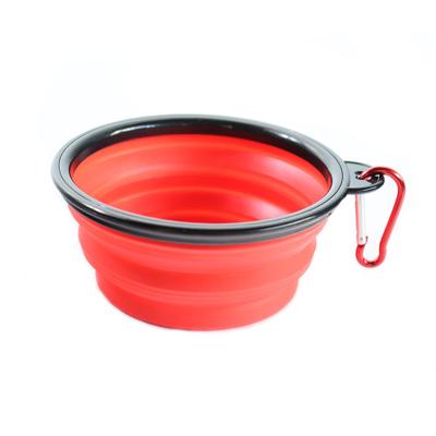 China Viable 1000Ml / 350ml Logo Collapsible Silicone Foldable Travel Custom Dog Bowl Food for sale