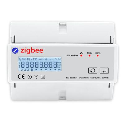 China Three Phase Zigbee TuYa 80A Din Rail Meter Energy Electricity Meter Smart AC 230V TAC7361C TAC7361C for sale