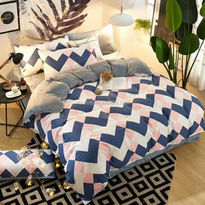 China Warm front size cotton or backsize polyester fabric of sharpe or flannel duvet cover set winter sets for sale