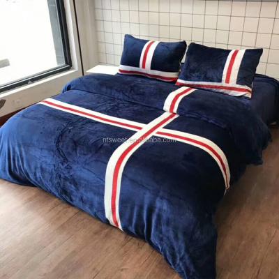 China Thermee Micro Warm Flannel Shavel Home Products Covers Patch Work Duvet Cover Set Set for sale