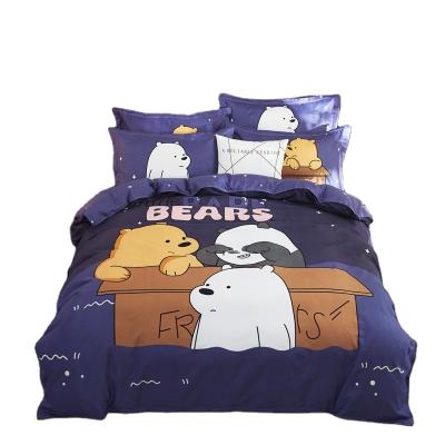 China Digital Printing Cartoon Design Duvet Cover Set Disposable Bed Set For Home OEM Bed Set for sale