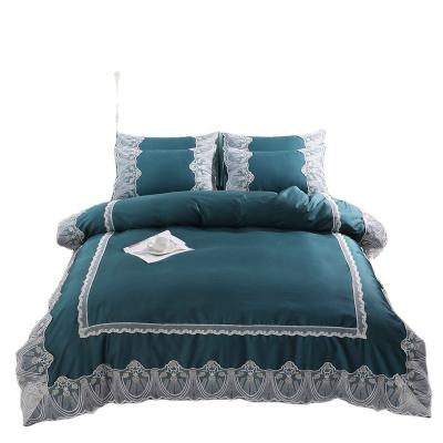 China FULL LACE DECORATION QUEEN SIZE COTTON/POLYESTER HOME USE BED SHEET SETS disposable for sale