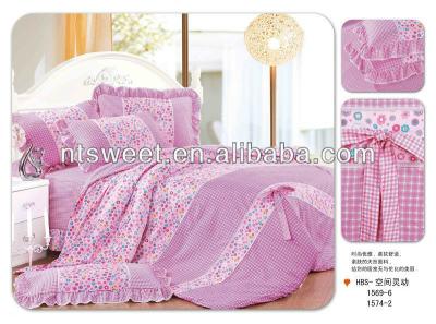 China Plain princess /drea100% cotton color clean sheet /girls bedding set style for sale