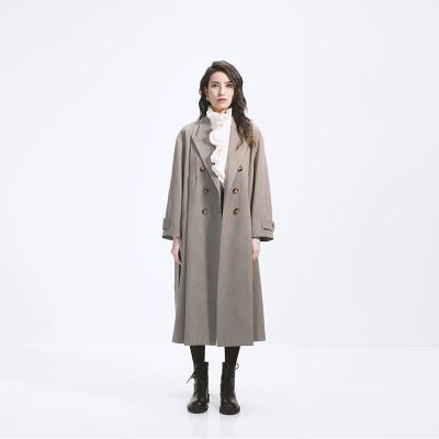 China 2022 Wholesale Warm Sale Women's Winter Long Sleeve Polyester Coat Trench Coat Windproof for sale