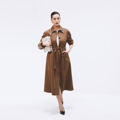 China 2022 New Design Windproof Women's Long Ditch Coat Best Selling Plus Size Cotton Coat for sale