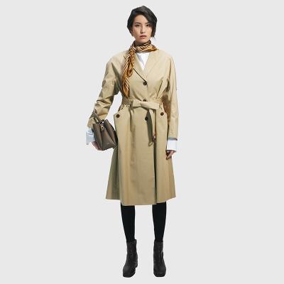 China Autumn And Winter Cotton Overcoat Fashion Ditch Outdoor Warm Women's Long Cotton Coat Windproof Coat for sale