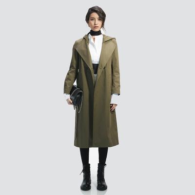 China Women's Cotton Overcoat Fashion Trench Windproof Coat Slim Anorak Women's Elegant Cotton Coat for sale