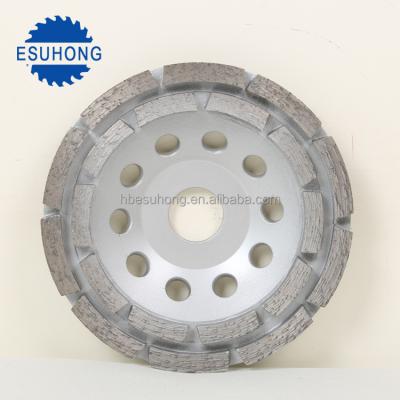 China As the details shows 180mm Double Row Segment High Frequency Diamond Cup Grinding Wheel for sale