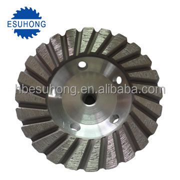 China Turbo Concrete Aluminum Base Diamond Cup Grinding Wheel For Concrete Marble And Rock for sale