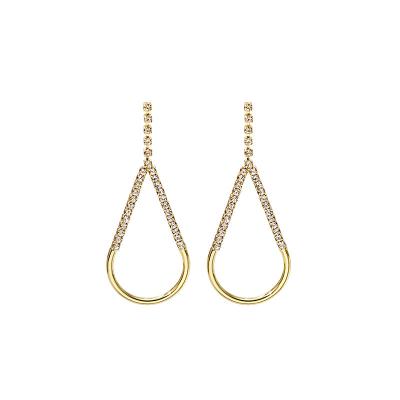 China 2022 New Fashionable Soft Exquisite Drop Water Drop Earrings Light Luxury Diamond Long Hollow Earrings Slimming Earrings for sale