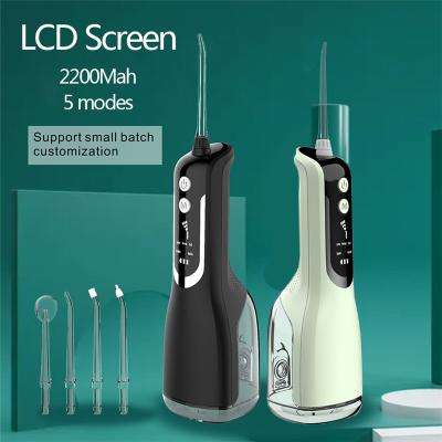 China Household Portable 320ML LCD Water Tank Waterproof Dental Cleaner Irrigation Water Flosser Oral Teeth Cleaning Dental Irrigator for sale