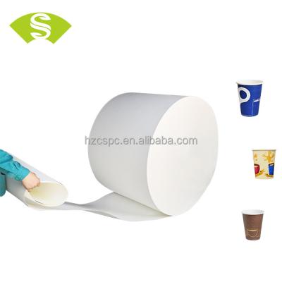 China Cheap Waterproof Hot Selling Single Side PE / Double Side PE Coated Paper In Roll For Paper Cup Fan for sale