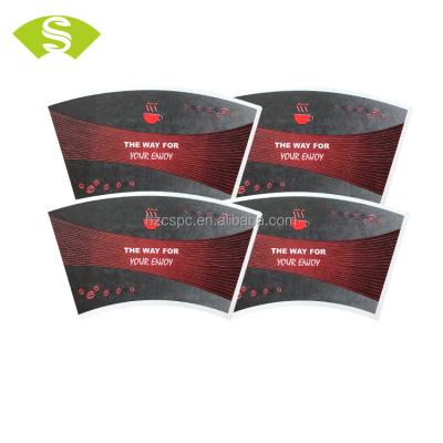 China Waterproof Hot Sale Flexo Printing Design Your Logo Food Grade PE Paper Cup Fan Coated Free Samples for sale