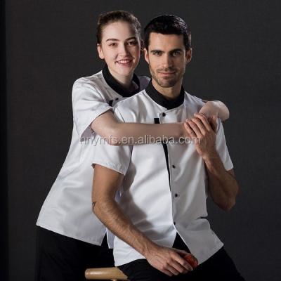 China Summer Short Sleeve Modern Waiter Uniform For Coffee Shop , Western Restaurant for sale