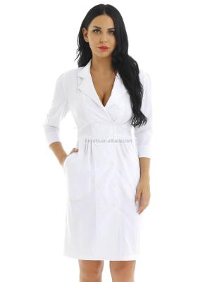 China Professional Long Sleeve Medical Lab Coat White Color Comfortable for sale