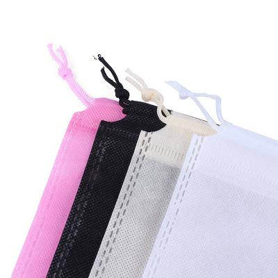 China Ebay Stock 40*50CM Recyclable Nonwoven T-shirt Ice Spike Drawstring Bags Pink Black Beige for sale