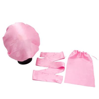 China Drawsting Fashion Storage Widely Using 3Pcs Satin Set Hood Tape Bundle Pockets Hair Extension Wrap for sale