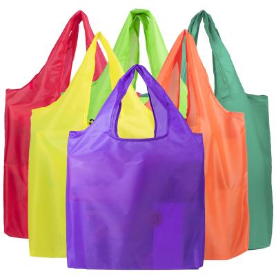 China Custom Extra Large 38*40CM Polyester Handled Reusable Bulk Shopping Eco Friendly Handles Bags 12 Colors for sale