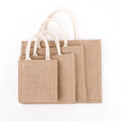 China Fashion Ladies Eco-friendly Tote Bags Customized Size And Logo Totes Jute Handbag for sale