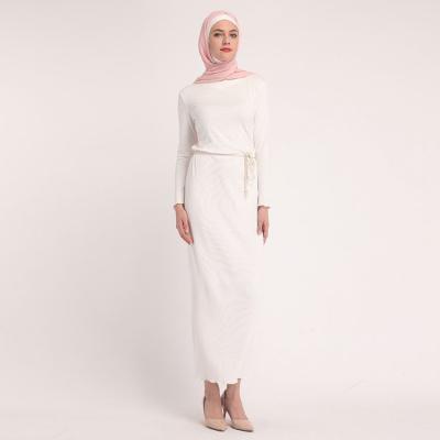 China 2021 New Women's Muslim Long Dress Dubai Muslim Abaya Slim Muslim Long Dress Viable Elastic for sale