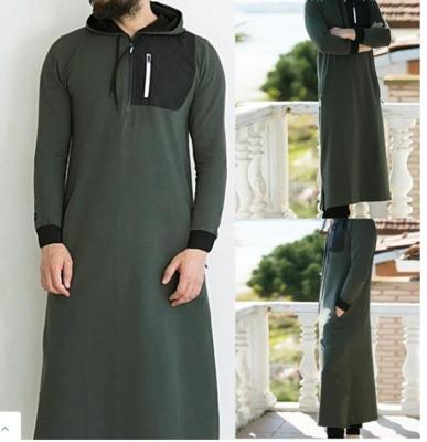 China Viable Men's Long Dress Muslim Casual Long Dress Zipper Pullover Arab Muslim Long Dress Sweatshirt Muslim Dress for sale