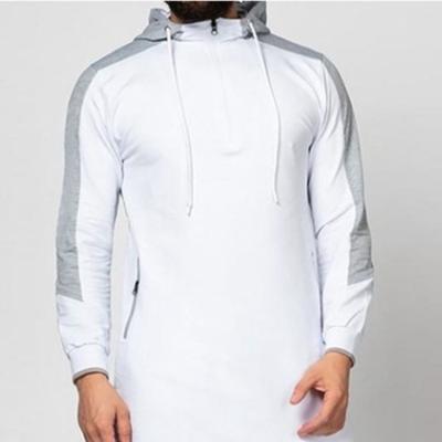 China Sustainable Top Picks New Mens Hoodies Color Block Casual Robe Tops Arab Muslim Men Zipper Clothing for sale