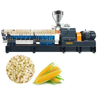 China PLA Corn Powder Filler Masterbatch Extruder Pelletizer Biodegradable Plastic Granules Production PBAT Pellets Making Machine for sale