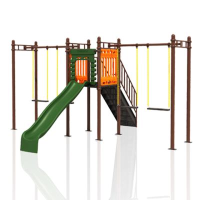 China KINPLAY Plastic Playground BRAND Slide and Swing Set Preschool Outdoor Playground for Backyard Garden Slide Swing for sale