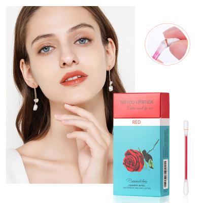 China New Design Waterproof Cotton Pad Lipstick Tattoo Cosmetic Painless Lipstick Matte Liquid Lipstick for sale