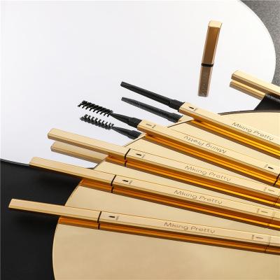 China Wholesale Waterproof Brown Smooth Slim Eyebrow Pencils Gold Eyebrow Pencil Thin Eyebrow for sale