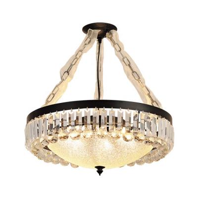 China Post-modern American Black Living Room Bedroom Pendant Lamp Ceiling Vintage Glass Light JY9325 for sale