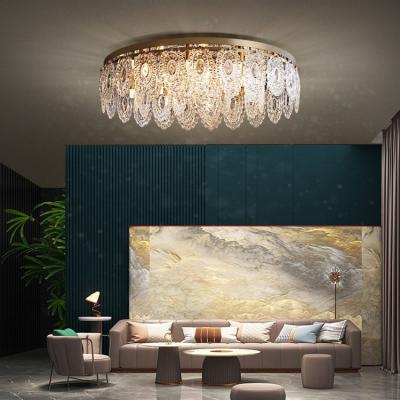 China Exterior Mounted French Glass Leaf Ceiling Light For Bedroom And Hotel Luxury Glass Ceiling Chandelier JY8118 for sale